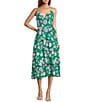 Color:Green Purple - Image 1 - Floral Printed V Neckline Sleeveless Tiered Maxi Dress
