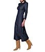 Adelyn Rae Jayne Denim Crew Neck Long Sleeve Sheath Midi Dress, Color:Blue Denim - Image 3