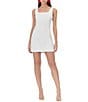 Adelyn Rae Julia 3D Lace Square Neck Sleeveless Sheath Mini Dress, Color:White - Image 1