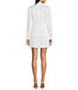 Color:White - Image 2 - Long Sleeve Surplice Notch Collar Woven Satin Double Breasted Tuxedo Mini Dress