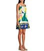 Adelyn Rae Reese Scallop Square Neck Smock Back Printed Mini Dress - Image 3