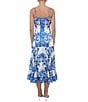 Adelyn Rae Rhegan Satin Floral Print V Neck Sleeveless Slip Midi Dress, Color:Electric Blue - Image 2