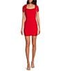 Color:Fierce Red - Image 1 - Ribbon Strap Scoop Neckline Mini Dress