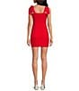 Color:Fierce Red - Image 2 - Ribbon Strap Scoop Neckline Mini Dress
