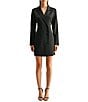 Adelyn Rae Stella Satin Notch Lapel Collar Long Sleeve Double Button Sheath Blazer Dress - Image 1