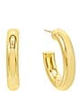 Color:Gold - Image 1 - Small Gold Filled Thick Hollow Hoop Earrings