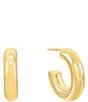 Color:Gold - Image 1 - Large Gold Filled Thick Hollow Hoop Earrings