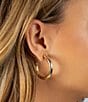 Color:Gold - Image 2 - Large Gold Filled Thick Hollow Hoop Earrings
