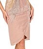 Color:Rose Gold - Image 4 - Adrianna by Adrianna Papell Beaded Mesh V-Neck Dolman Sleeve Faux Wrap Dress