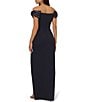 Color:Twilight - Image 2 - Adrianna by Adrianna Papell Crepe Off-the-Shoulder Bow Sleeve Side Slit Gown