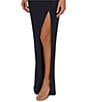 Color:Twilight - Image 4 - Adrianna by Adrianna Papell Crepe Off-the-Shoulder Bow Sleeve Side Slit Gown