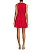 Color:Red - Image 2 - Adrianna by Adrianna Papell Eyelet V-Neckline Sleeveless Dress