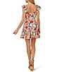 Adrianna Papell Adrianna by Adrianna Papell Floral Print Square Neck Sleeveless A-Line Mini Dress, Color:Ivory Multi - Image 2
