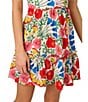 Adrianna Papell Adrianna by Adrianna Papell Floral Print Square Neck Sleeveless A-Line Mini Dress, Color:Ivory Multi - Image 4