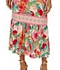 Adrianna Papell Adrianna by Adrianna Papell Floral V-Neckline Flutter Cap Sleeve Midi Dress, Color:Pink Green - Image 4