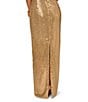 Adrianna Papell Adrianna by Adrianna Papell Sequin Cowl Neck Sleeveless Open Back Column Gown, Color:Gold - Image 4