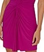 Color:Hot Magenta - Image 4 - Adrianna by Adrianna Papell Shirred Stretch Jersey V-Neck Double Strap Sleeveless Dress