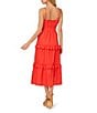 Adrianna Papell Adrianna by Adrianna Papell Square Neck Sleeveless Tiered A-Line Midi Dress, Color:Sorbet - Image 2