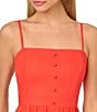 Adrianna Papell Adrianna by Adrianna Papell Square Neck Sleeveless Tiered A-Line Midi Dress, Color:Sorbet - Image 3