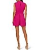 Adrianna Papell Adrianna by Adrianna Papell Stretch Mock Neck Sleeveless Slit Detail Romper, Color:Cosmo Pink - Image 2