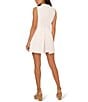 Color:Ivory - Image 2 - Adrianna by Adrianna Papell Stretch Mock Neck Sleeveless Slit Detail Romper