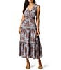 Adrianna Day by Adrianna Papell Printed Ruffle Neckline Maxi Dress - Image 1