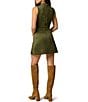 Adrianna Papell Suede Cowl Neck Sleeveless Belted Mini Shift Dress - Image 2