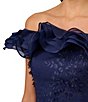 Color:Light Navy - Image 4 - 3D Floral Off-the-Shoulder Ruffle Mermaid Gown