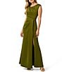 Adrianna Papell Asymmetric Pleated Gown - Image 5