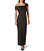 Adrianna Papell Asymmetrical Neck Long Scuba Dresss - Image 1