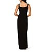 Adrianna Papell Asymmetrical Neck Sleeveless Floral Beading Side Ruched Jersey Column Gown, Color:Black Multi - Image 2