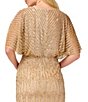 Color:Champagne Gold - Image 4 - Beaded Blouson Short Flutter Sleeve V-Neck Gown