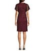 Adrianna Papell Beaded Flutter Sleeve Mesh Dress, Color:Mahogany - Image 2