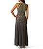 Adrianna Papell Beaded Halter Long Dress - Image 2