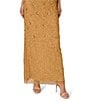 Adrianna Papell Beaded Mesh Halter Sleeveless Column Gown, Color:Golden Ray - Image 4