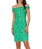 Color:Floral Green - Image 1 - Beaded Mesh Off The Shoulder Dress