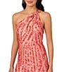 Color:Coral Coast - Image 3 - Beaded Mesh One Shoulder Keyhole Sleeveless Gown