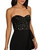 Adrianna Papell Beaded Mesh Sweetheart Strapless Ruffle Gown, Color:Black - Image 3