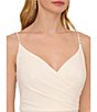Color:Ivory - Image 3 - Beaded Spaghetti Strap Sweetheart Neckline Draped Gown