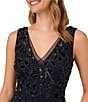 Color:Navy - Image 3 - Beaded V-Neck Sleeveless A Line Gown