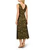 Adrianna Papell Beaded V-Neck Sleeveless Midi Dress, Color:Olive - Image 2
