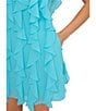 Color:Azure blue - Image 4 - Adrianna by Adrianna Papell Chiffon Ruffle Halter Neck Sleeveless Mini Dress