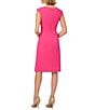 Color:Electric Pink - Image 2 - Crepe Asymmetrical Scoop Neck Sleeveless Dress