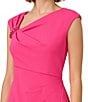 Color:Electric Pink - Image 3 - Crepe Asymmetrical Scoop Neck Sleeveless Dress