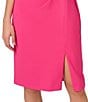 Color:Electric Pink - Image 4 - Crepe Asymmetrical Scoop Neck Sleeveless Dress