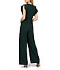 Adrianna Papell Crepe Flutter Cap Sleeve Overlay Jumpsuit, Color:Dark Green - Image 2