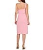 Color:Pink Chill - Image 2 - Crepe One Shoulder Sleeveless Bow Dress