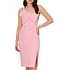 Color:Pink Chill - Image 3 - Crepe One Shoulder Sleeveless Bow Dress