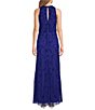 Adrianna Papell Crew Neck Sleeveless Beaded Mesh Long Dress - Image 2