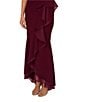 Adrianna Papell Crew Neck Sleeveless Cascading Ruffle High-Low Dress, Color:Cabernet - Image 4
